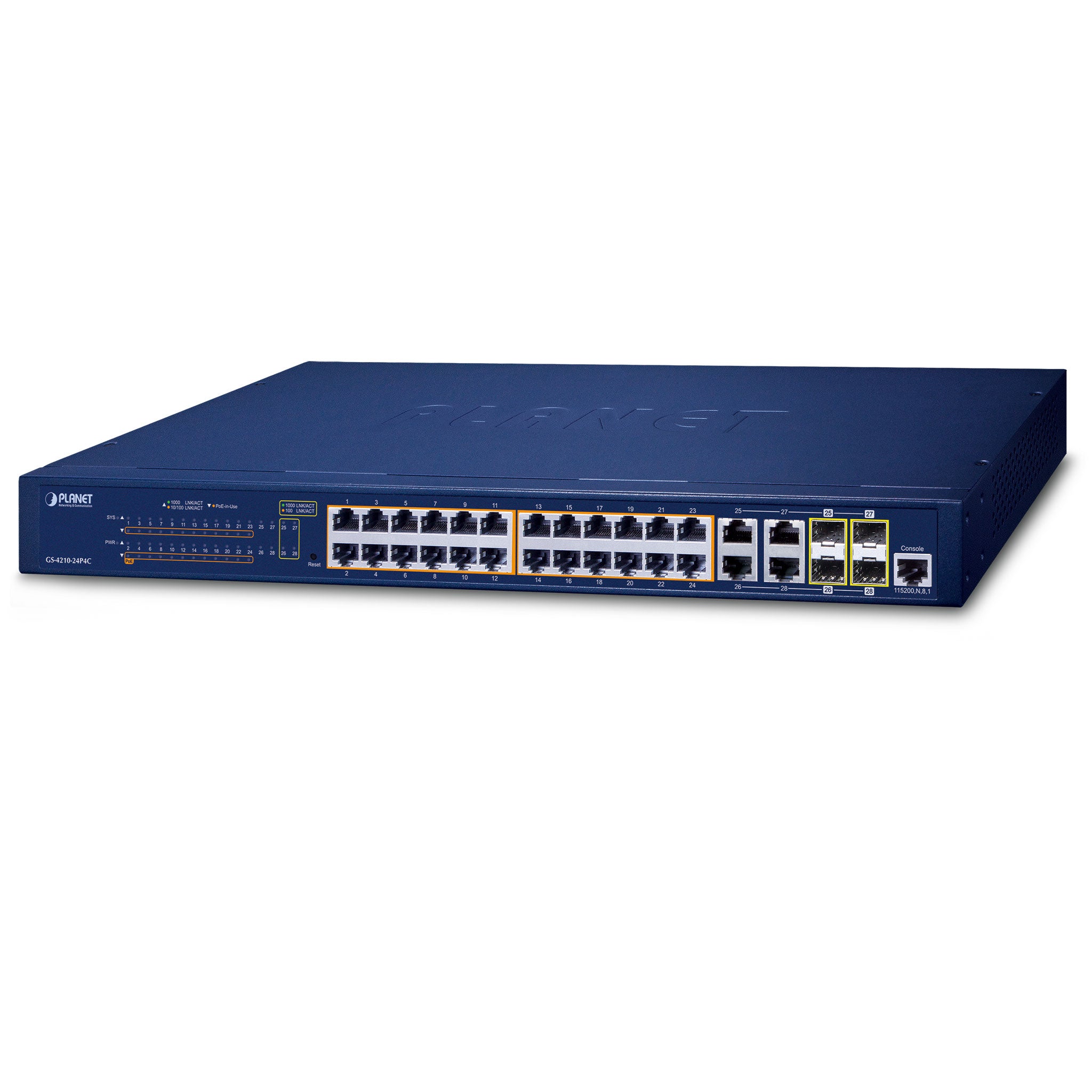 24 port gigabit poe  managed switch with 4 sfp 400w