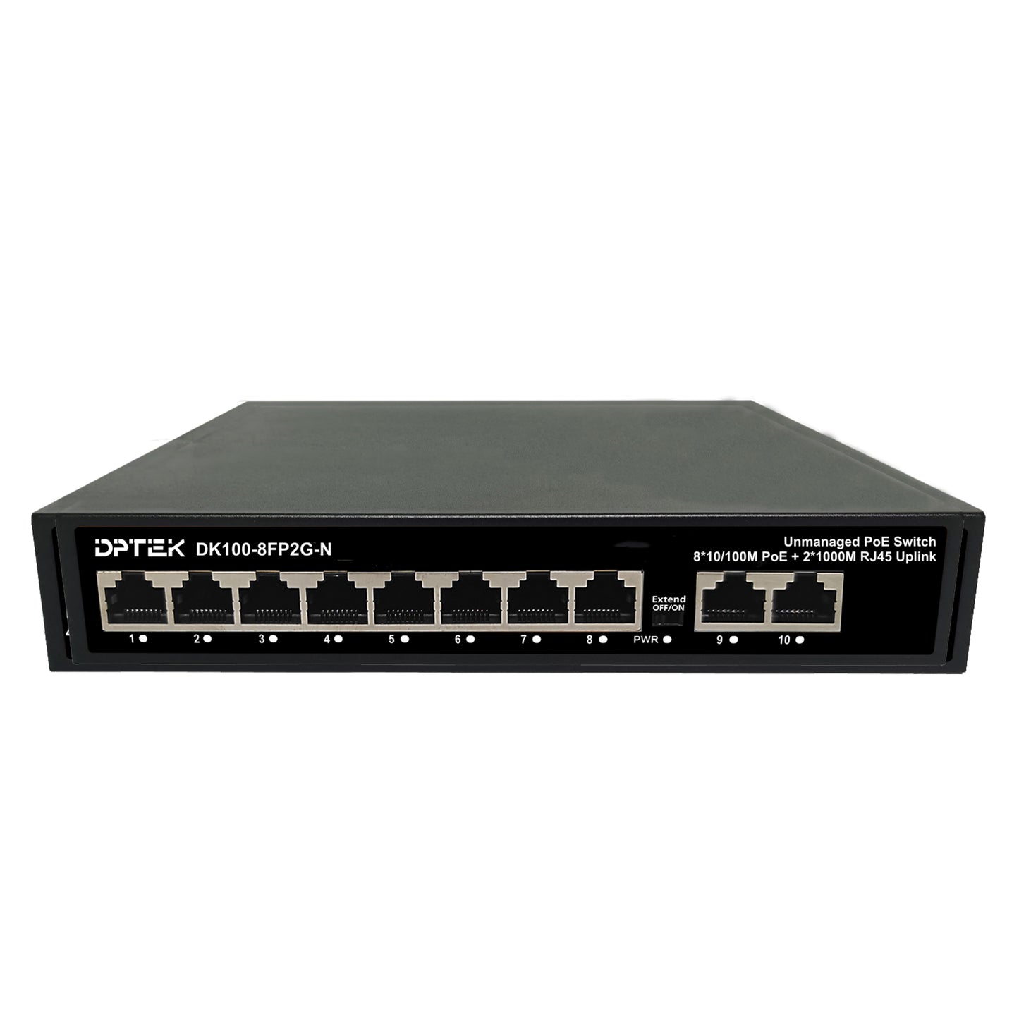 DPTEK 8 Port 100Mbps PoE + 2 Gigabit Switch