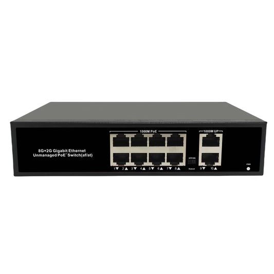 DPTEK 8 Port Gigabit PoE + 2 Port Switch