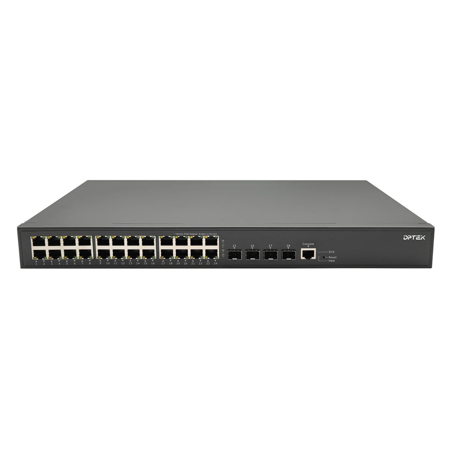 DPTEK 24 Port Gigabit Layer 2 PoE +4 SFP Switch